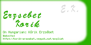 erzsebet korik business card