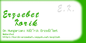 erzsebet korik business card